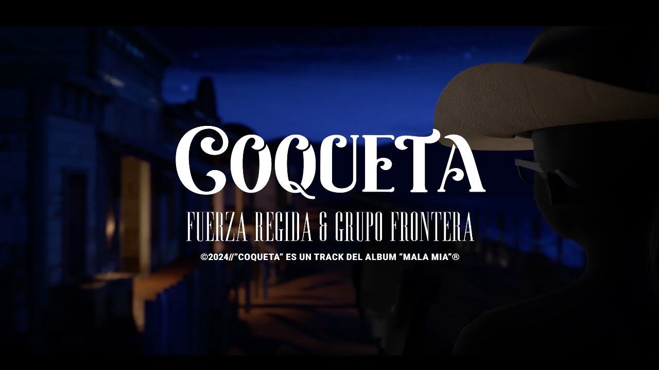 Coqueta image with playful text and vibrant musical styling