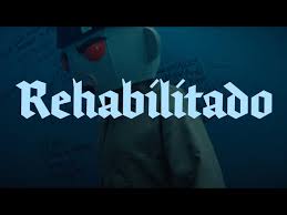 Rehabilitado single cover with text oriented design and a serious tone